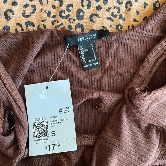 Forever 21 brown ribbed bodysuit - Picture 6 of 7
